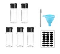 Flaroey Spice Bottle Set for Spices Salt and Pepper Seasoning Bottle Spice Organizer Condiment Storage Jar Set 5pcs