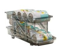Flaroey Stackable Refrigerator Can Organizer Clear Plastic Beverage Dispenser & Food Storage Rack Storage Rack for Soda, Beer, Canned Goods A