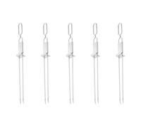 Flaroey Stainless Steel Double Needle Barbecue Skewers with Self Push Plate Barbecue Forks Outdoor BBQ Accessories Tools 5pcs