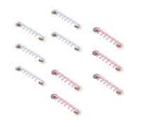 Flaroey Strong Adhesive Hooks 6 Rows for Hanging in Kitchen and Bathroom Corners Traceless Hooks White & Pink