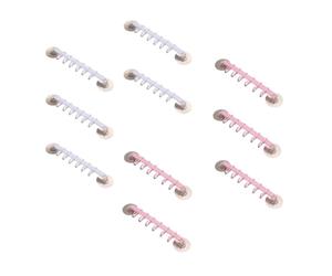 Flaroey Strong Adhesive Hooks 6 Rows for Hanging in Kitchen and Bathroom Corners Traceless Hooks White & Pink