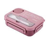 Flaroey Students Bento Box Divided Division Lunch Containers with Fork and Spoon B