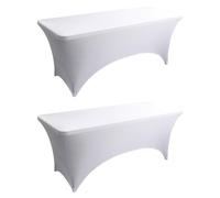 Flaroey Tablecloths for Rectangular Tablecloths,Stretch Fit Tablecloths,for Events, Cocktail Parties White