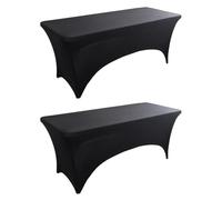 Flaroey Tablecloths for Rectangular Tablecloths,Stretch Fit Tablecloths,for Events, Cocktail Parties Black