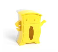 Flaroey Tissue Box Tabletop Toilet Tissue Box Tissue Storage Box with Elastic Support Yellow+White