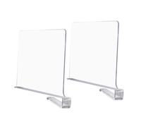 Flaroey Transparent Shelf Dividers for Closet Organization - Wardrobe Organizer, Cupboard and Bookcase Partition Baffles 2 Pcs