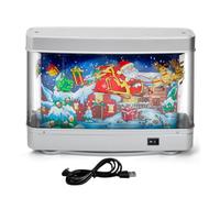 Flaroey USB Fish Tank Light Aquarium Decor Night Light Virtual Dynamic LED Table Lamp Cute Room Decor Gift Christmas