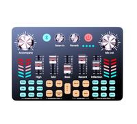 Flaroey V19 Live Sound Card Sound Effect Switch forKaraoke Mic Live Broadcast Noise Reduction