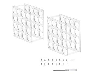 Flaroey Vinyl Roll Storage Rack Sturdy Acrylic Vinyl Roll Holder Organization Multifunctional Craft Art Gift Wrap Storage 32hole