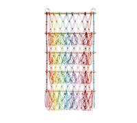 Flaroey Wall Hanging Organizer Stuffed Animal Toy Net Hammock Nursery Plush Toy Storage Boho Macrame,Multicolor