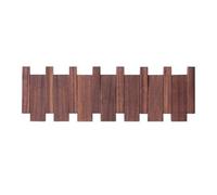 Flaroey Wall-Mounted Coat Hanger Solid Wood Clothes Hook Door Hanger Coat Rack Home Decoration Walnut 6 Hooks