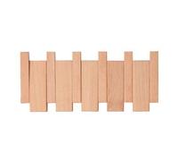 Flaroey Wall-Mounted Coat Hanger Solid Wood Clothes Hook Door Hanger Coat Rack Home Decoration Wood Color 4 Hooks