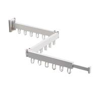 Flaroey Wall-Mounted Folding Clothes Hanger with 3-Fold Structure and 18 Aluminum Rings for Efficient Space Use