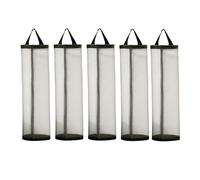 Flaroey Wall-Mounted Garbage Bag Kitchen Hanging Visual Storage Magic No-Punch Pull-Out Plastic Bag Storage Bag Black+Grey