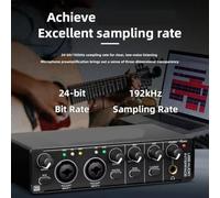 Flaroey Wired AD Converter SoundCard with Monitoring for Professional Studio, Singing, and Electric Guitar Podcasts