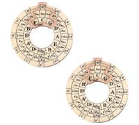 Flaroey Wooden Melody Tool, Round Circle of Fifths Wheel Melody Chord Tool Music Transpose Accessories Wooden Chord