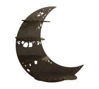 Flaroey Wooden Moon Stand, Crystal Stand Display Wall Storage Rack Collection Box Wall Mounted A