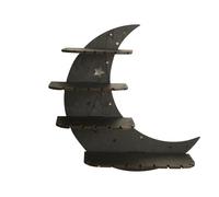 Flaroey Wooden Moon Stand, Crystal Stand Display Wall Storage Rack Collection Box Wall Mounted B