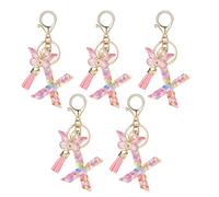 Flaroey X Type Letter Pendant Pink Cute Initial Keychain Butterfly Keychain Easy to Use