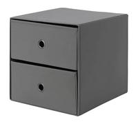 FLARRA Mini Chest of Drawers Bedroom 2 Drawers Polyester Storage For Bedroom Living Room Hallways Closet Small Storage Organizer Furniture Box Dark Grey 33x38 cm + Free TSA Shoe Bag