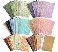Flartmo 102 Sheets Textured Scrapbook Paper and Mesh Fabric Kit, 6 Pack Handmade Special Decorative Decoupage Paper for Scrapbooking Bullet Junk Journal Supplies Cards Crafts( 6 x 4 inches)