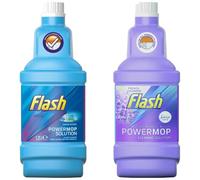 Flash 2 Items Bundle | Powermop Liquid Refill 1.25L Each | French Lavender Fresh Scent | Powerful Floor Cleaner Solution for Deep Cleaning, Shine & Freshness