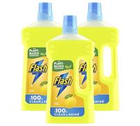 Flash All Purpose Cleaner Lequid Crisp Lemon Scent Vegan 950ml x 3 Dirt Grease Remover Kitchen Bathroom Floor with Welari Thank You Card | (3pack) (2850ml)