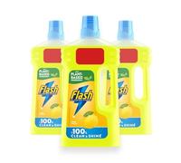 Flash All Purpose Floor Cleaner Liquid Fresh LEMON Scent, 1L (Pack of 3)