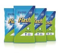 Flash Anti-bacterial Wipes, 480 Counts, Pack Of 4 x120