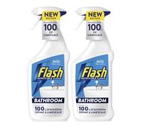 Flash BATHROOM Cleaning Spray 800ml x 2 - Powerful Multi Surface Cleaner - Removes Limescale, Soap Scum & Bathroom Dirt - Fast Acting Spray For Tiles, Sinks, Taps & Showers