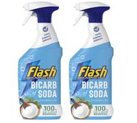 Flash Bicarbonate of Soda Cleaning Spray - Pack of 2 x 800ml - Multi-Purpose Surface Cleaner - Powerful Grease & Dirt Removal - Eucalyptus Scent