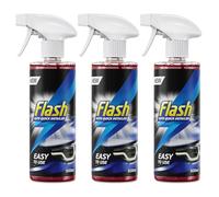 Flash Car Care Quick Detailer Spray 3 x 500ml, Fast Car Detailing Spray for Instant Shine & Gloss, Easy Wipe Car Cleaning Formula