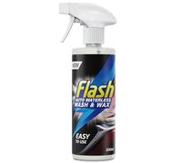 Flash Car Care Waterless Wash & Wax Spray 500ml, Quick Car Cleaning & Waxing Spray for Paintwork, Glass & Alloys, Professional Shine Without Water