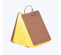 Flash Cards, 1 Pack 50 Sheets Mini Blank Study Cards Revision Cards Index Cards with Binder Ring for School Learning Memory Study Note (Yellow)