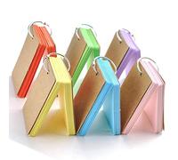 Flash Cards, 300 Pcs Blank Revision Cards Index Cards Study Cards Kraft Paper Memo Scratch Pads with Metal Binder Ring, Multicolor, 6 Pack 6 Colors