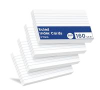 Flash Cards A6（10.2x14CM） Revision Cards, 200 PCS Index Cards, Double Sided Ruled Flashcards, Flash Cards Revision, Recipe Record Study A6 Cards White for Office Home School