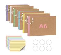 Flash Cards A6 Revision Cards 360Pcs Colorful Double Sided Index Cards Record Cards with Metal Binder Ring for School Office Home Essentials
