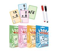 Flash Cards - Addition and Subtraction Practice, Dry Erase for Mental Math, Learning Aids for Core Operations, Reusable Cards for Studying Foundation Concepts, Classroom Resources