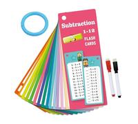 Flash Cards for Division, Flash Cards for Subtraction - 15 Multimatematic Flash Cards for Learning,Interactive Cards for Additions and Subtractions, Math Games for Kids for Comp