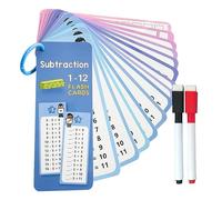 Flash Cards for Division, Math Flash Cards | 15 Flash Cards for Studying, Division Practice Studying Flash Cards with Dry Erase Pens for 3rd and 4th Grade Class