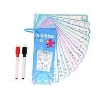 Flash Cards Math Hole Punched Interactive Dry Erase | Subtraction Write Wipe for Kids Kindergarten First Grade Second Grade Homeschool Classroom Learning Math Practice Addition C