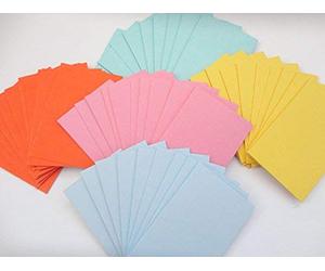 Flash Cards Pack of 250 pieces in 5 Distinct Colours - Best Grade 160gsm CARD - Size 100mm x 74mm - A7 - by PARTY DECOR