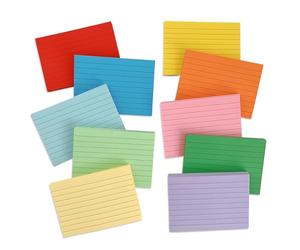 Flash Cards,RoadLoo 10 Pack 500PCS A7 (105x74mm) Revision Cards Coloured Index Card Notecards Lined for Language Learning Exam Prep for Office School Learning Speech University Essential(10-Color)