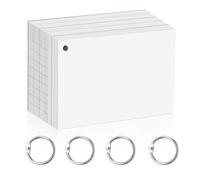 Flash Cards White,500PCS Line Revision Cards,5 X 3.4 in Tabbed Index Cards