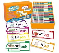 Flash Cards Word Families - 25x17cm 30 Books Rhymes Flipbook For Reading | Educational Phonetic Game For Kindergarten | Literacy Cards For, Learn To Read The Voc