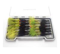 Flash Damsel Fishing Flies, 24 Per Box,Includes Blue & Red Flash Hotheads, Size 10 NBX25