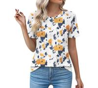 Flash Deals of The Day Short Sleeve Black Blouse Ladies White Cotton T Shirt Funny Shirts for Women Beach Tops for Women UK Off Shoulder Blouse Women Womens Holiday Clothes Sale Clearance 1P