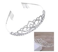 Flash Diamond Crown Bride Headband Silver Rhinestone | Flexible Headdress Accessory for Engagement and Prom, Charming Fit for Friends or Someone You Love