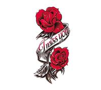 Flash Disposable Temporary Adhesive Tattoo Rose Red Body Sticker Gift Party Holiday Beach