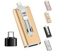 Flash Drive, 4-in-1 USB Flash Drive for Mobile Phones and Computers, 32-256GB, Micro USB + 8-pin + USB 3.0 Interface, Type-C Adapter, Compatible with Mobile Phones, Computers, and Other Devices